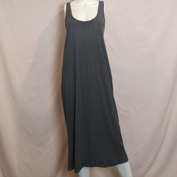 Frances Hart Maternity Gray Scoop Neck Sleeveless Midi Dress size Large - Picture 1 of 7